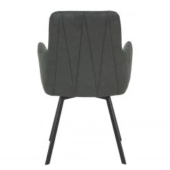 Red Living Chaises à accoudoirs Kivioli (lot de 2) - Microfibre / Acier - Anthracite / Noir -ÉcoMaison Soldes 1000263426 210430 11481500141 DETAILS P000000001000263426