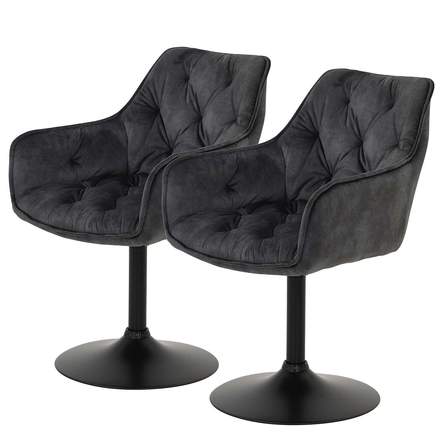 Red Living Chaises à accoudoirs Ibarra (lot de 2) - Anthracite 1 Red Living Chaises à accoudoirs Ibarra (lot de 2) - Anthracite