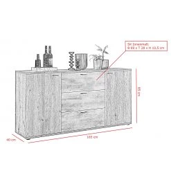 Red Living Commode Ambato - Imitation chêne Artisan -ÉcoMaison Soldes 1000263445 210430 11521900236 SKETCH DETAILS P000000001000263445 sketch
