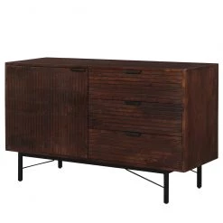 Ars manufacti Buffet Angun - Acacia massif / Métal - Acacia foncé / Noir