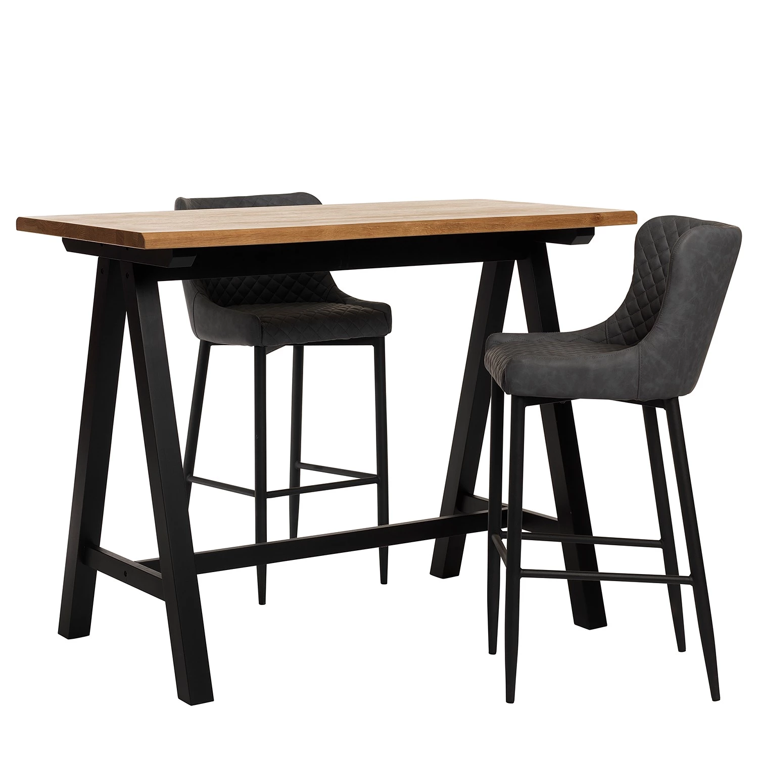 Red Living Table haute Doma - Partiellement en chêne massif - Chêne / Noir 3 Red Living Table haute Doma - Partiellement en chêne massif - Chêne / Noir – Image 3