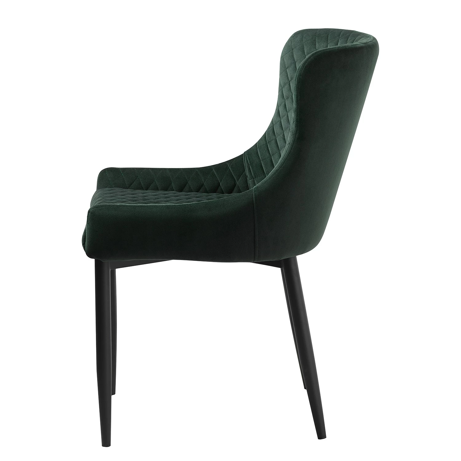 Red Living Chaises Elbi II (lot de 2) - Velours / Métal - Vert foncé / Noir 3 Red Living Chaises Elbi II (lot de 2) - Velours / Métal - Vert foncé / Noir – Image 3