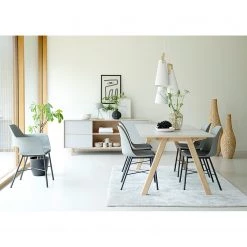 Norrwood Table Berri - Partiellement en chêne massif - Gris clair / Chêne -ÉcoMaison Soldes 1000266977 210525 14343400263 MOOD DETAILS P000000001000266977 mood