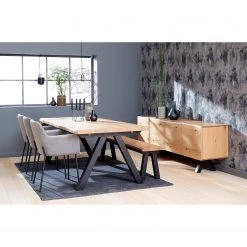 Red Living Table Doma - Partiellement en chêne massif - Chêne / Noir -ÉcoMaison Soldes 1000267007 210525 14344300442 MOOD DETAILS P000000001000267007 mood