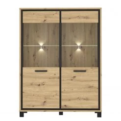 Red Living Vitrine Egan I - Imitation chêne artisan / Imitation chêne noir -ÉcoMaison Soldes 1000270227 210609 06155300110 DETAILS P000000001000270227