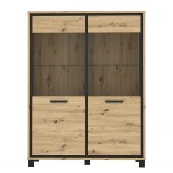 Red Living Vitrine Egan I - Imitation chêne artisan / Imitation chêne noir -ÉcoMaison Soldes 1000270227 210609 06155400111 DETAILS P000000001000270227