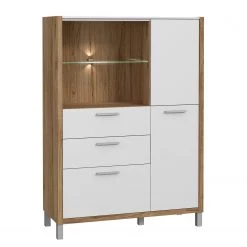 Norrwood Buffet haut Boyd II - Blanc / Imitation chêne