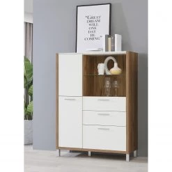 Norrwood Buffet haut Boyd II - Blanc / Imitation chêne -ÉcoMaison Soldes 1000270241 210609 06160100223 MOOD DETAILS P000000001000270241 mood