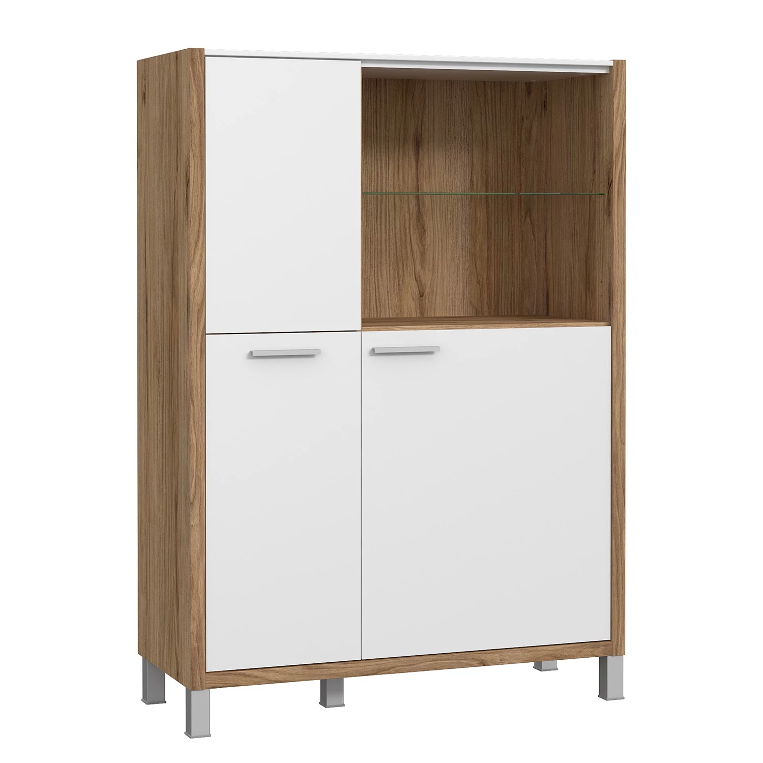 Norrwood Buffet haut Boyd I - Blanc / Imitation chêne 6 Norrwood Buffet haut Boyd I - Blanc / Imitation chêne – Image 6