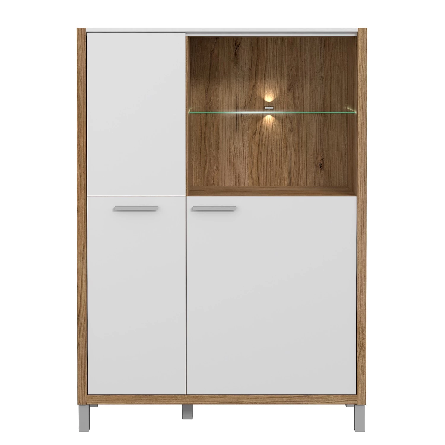 Norrwood Buffet haut Boyd I - Blanc / Imitation chêne 7 Norrwood Buffet haut Boyd I - Blanc / Imitation chêne – Image 7