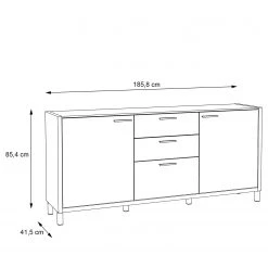 Norrwood Buffet Boyd I - Blanc / Imitation chêne -ÉcoMaison Soldes 1000270252 210609 06160300254 SKETCH DETAILS P000000001000270252 sketch