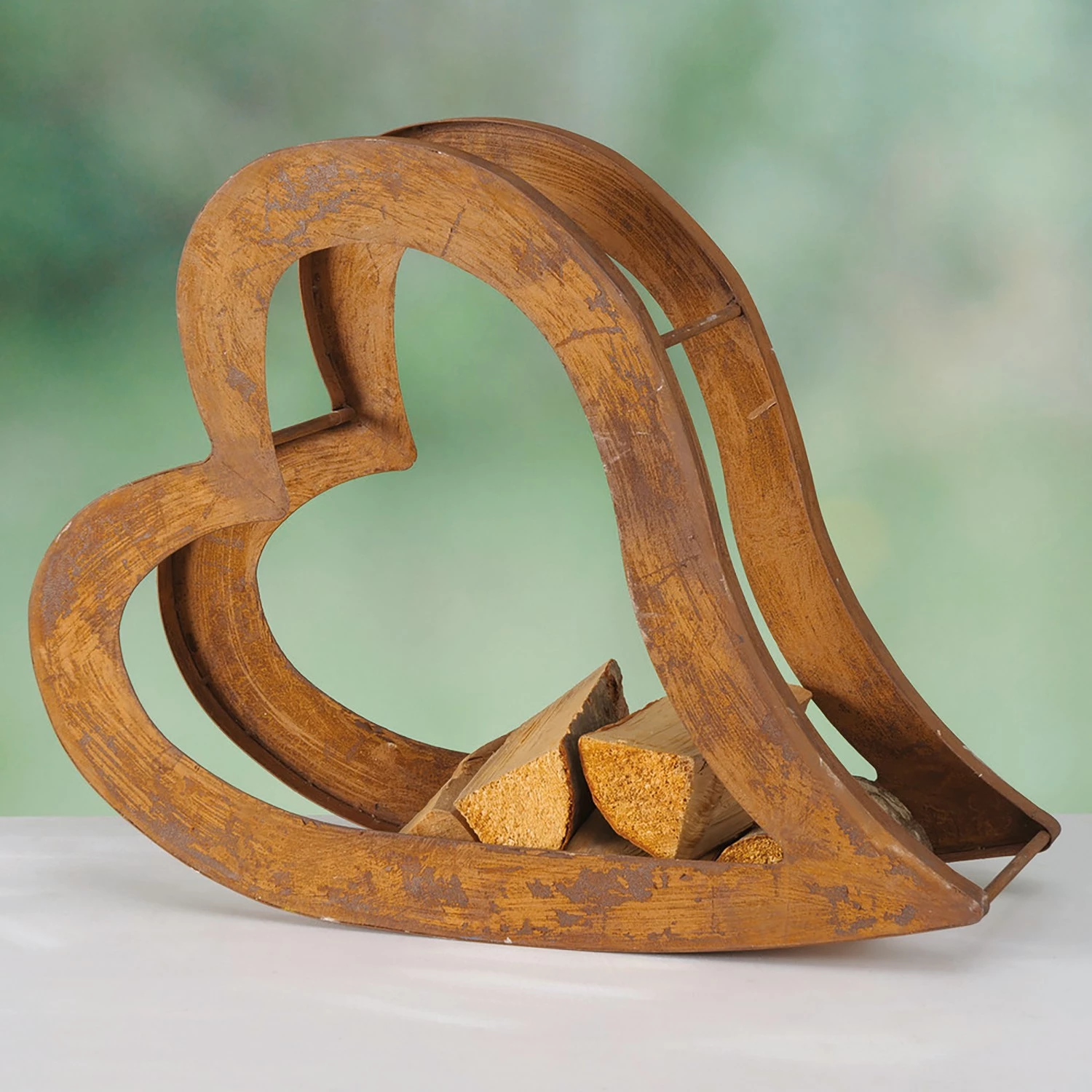 Boltze Range bûches Heart - Métal - Marron 3 Boltze Range bûches Heart - Métal - Marron – Image 3