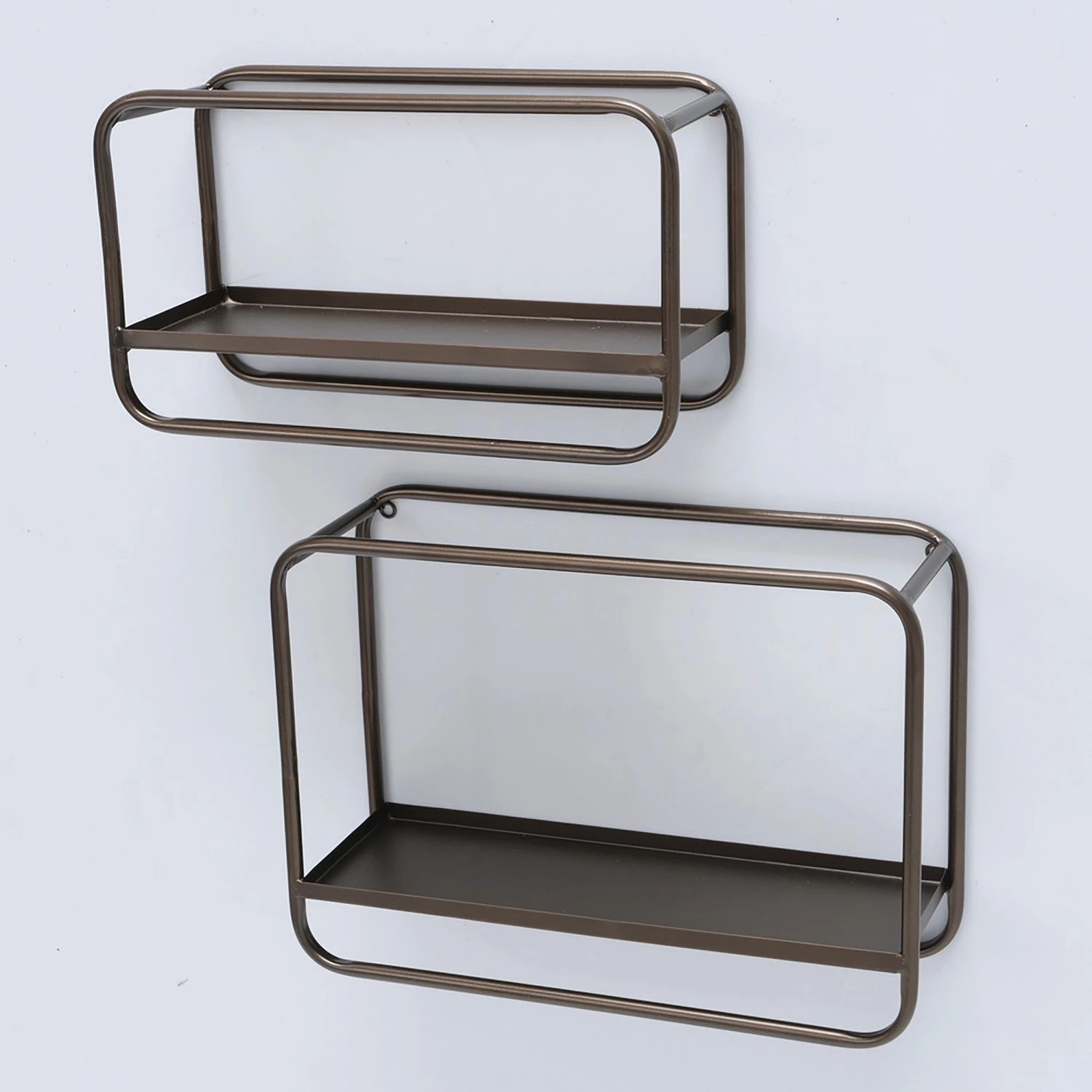 Boltze Étagères murales Bruni (lot de 2) - Métal - Marron 2 Boltze Étagères murales Bruni (lot de 2) - Métal - Marron – Image 2