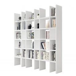 Loftscape Bibliothèque Emporior XIII - Blanc crème - Blanc brillant - Largeur : 216 cm