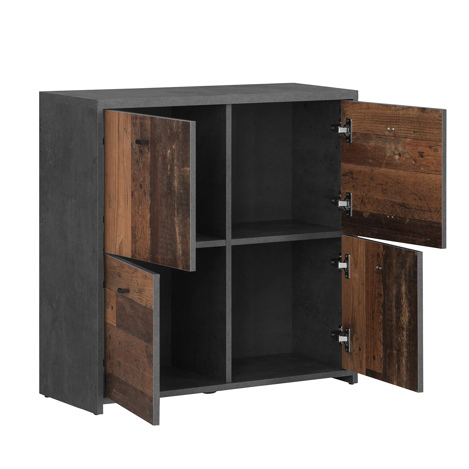 Loftscape Buffet Rison II - Gris foncé / Imitation bois ancien 5 Loftscape Buffet Rison II - Gris foncé / Imitation bois ancien – Image 5