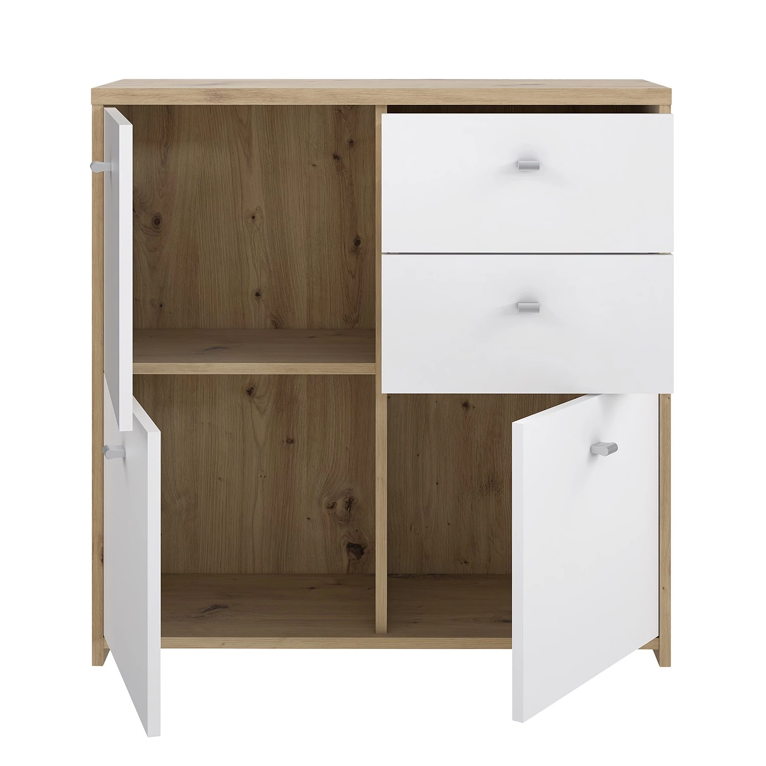 Loftscape Buffet Rison III - Imitation chêne Artisan / Blanc 4 Loftscape Buffet Rison III - Imitation chêne Artisan / Blanc – Image 4