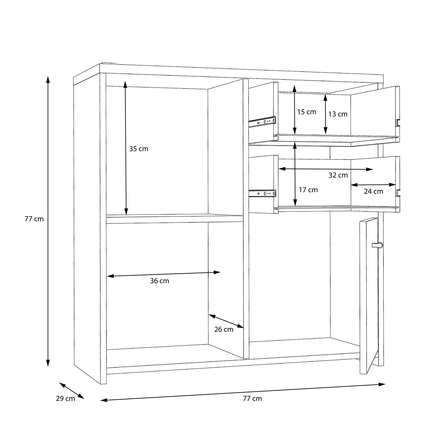 Loftscape Buffet Rison III - Imitation chêne Artisan / Blanc 9 Loftscape Buffet Rison III - Imitation chêne Artisan / Blanc – Image 9