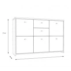 Loftscape Buffet Rison IV - Gris foncé / Imitation bois ancien -ÉcoMaison Soldes 1000272373 210819 07024600101 SKETCH DETAILS P000000001000272373 sketch
