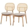 Studio Copenhagen Chaises Coy (lot de 2) - Rotin et tissu / Hêtre massif - Cappuccino