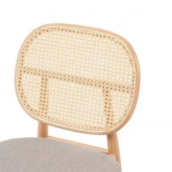 Studio Copenhagen Chaises Coy (lot de 2) - Rotin et tissu / Hêtre massif - Cappuccino -ÉcoMaison Soldes 1000273456 220420 045 DETAILS P000000001000273456