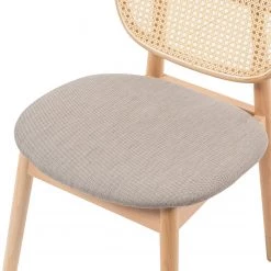 Studio Copenhagen Chaises Coy (lot de 2) - Rotin et tissu / Hêtre massif - Cappuccino -ÉcoMaison Soldes 1000273456 220420 050 DETAILS P000000001000273456