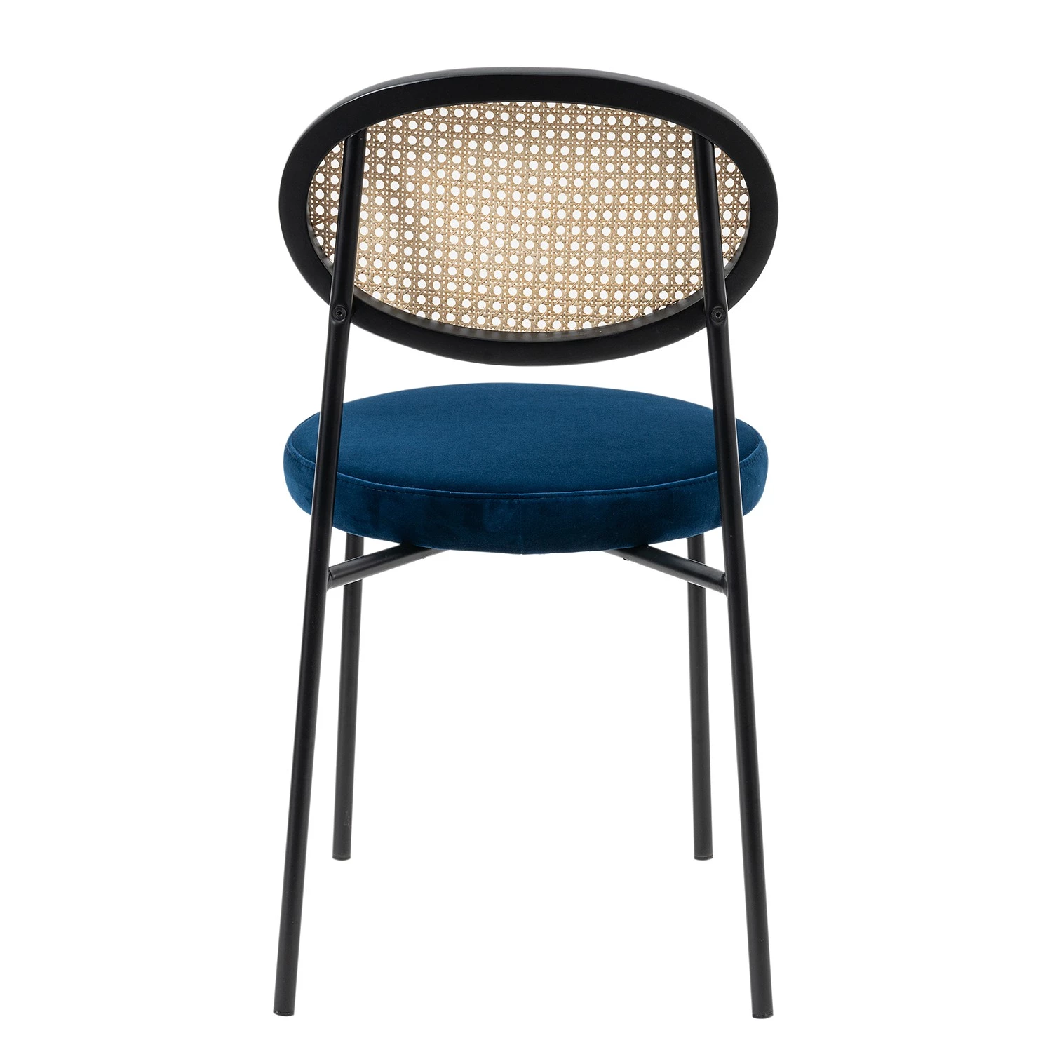 Studio Copenhagen Chaises Davie (lot de 2) - Rotin et tissu / Métal - Bleu 7 Studio Copenhagen Chaises Davie (lot de 2) - Rotin et tissu / Métal - Bleu – Image 7