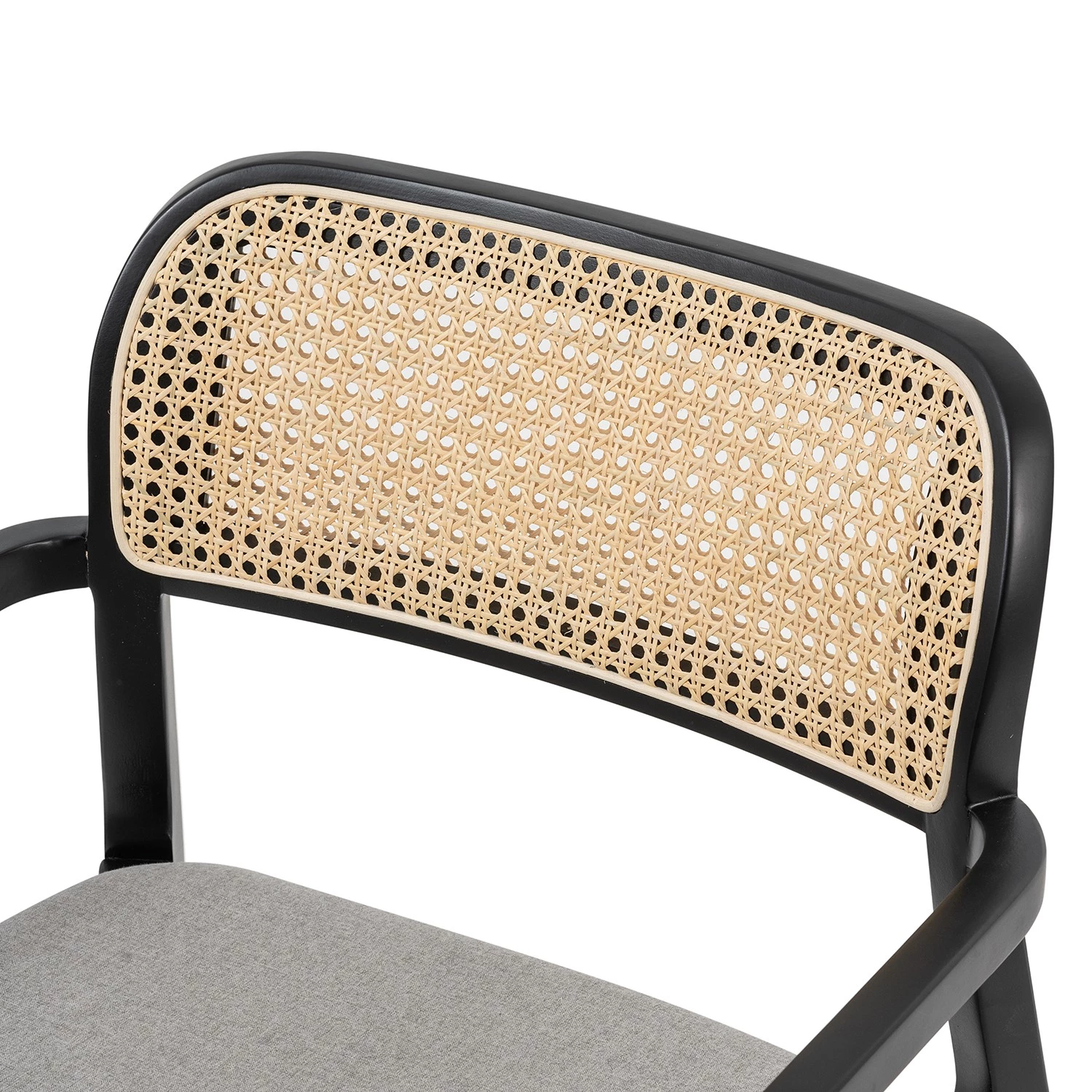 Studio Copenhagen Fauteuil de jardin Elena - Rotin et tissu / Hêtre massif - Gris lumineux 11 Studio Copenhagen Fauteuil de jardin Elena - Rotin et tissu / Hêtre massif - Gris lumineux – Image 11