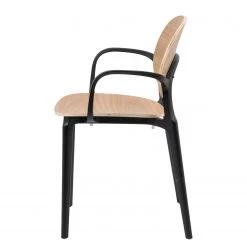 Studio Copenhagen Chaises à accoudoirs Day (lot de 2) - Contreplaqué / Matière plastique - Imitation chêne / Noir -ÉcoMaison Soldes 1000273479 220420 035 DETAILS P000000001000273479