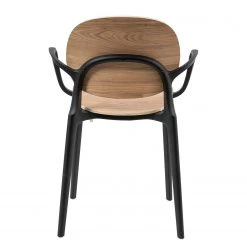 Studio Copenhagen Chaises à accoudoirs Day (lot de 2) - Contreplaqué / Matière plastique - Imitation chêne / Noir -ÉcoMaison Soldes 1000273479 220420 040 DETAILS P000000001000273479