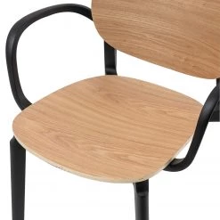 Studio Copenhagen Chaises à accoudoirs Day (lot de 2) - Contreplaqué / Matière plastique - Imitation chêne / Noir -ÉcoMaison Soldes 1000273479 220420 050 DETAILS P000000001000273479