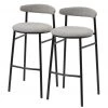 Studio Copenhagen Chaises de bar Embi (lot de 2) - Tissu / Métal - Gris / Noir