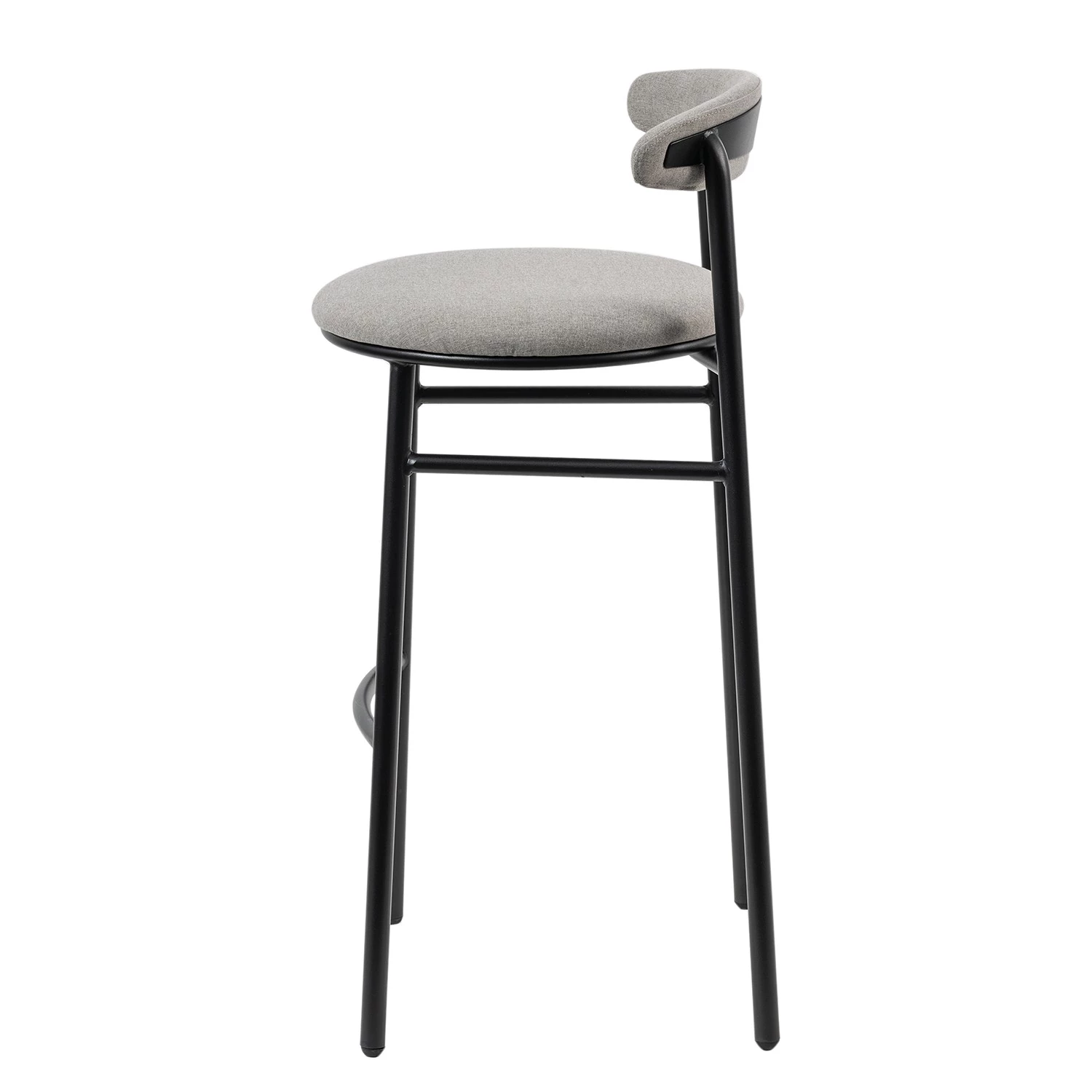 Studio Copenhagen Chaises de bar Embi (lot de 2) - Tissu / Métal - Gris / Noir 3 Studio Copenhagen Chaises de bar Embi (lot de 2) - Tissu / Métal - Gris / Noir – Image 3