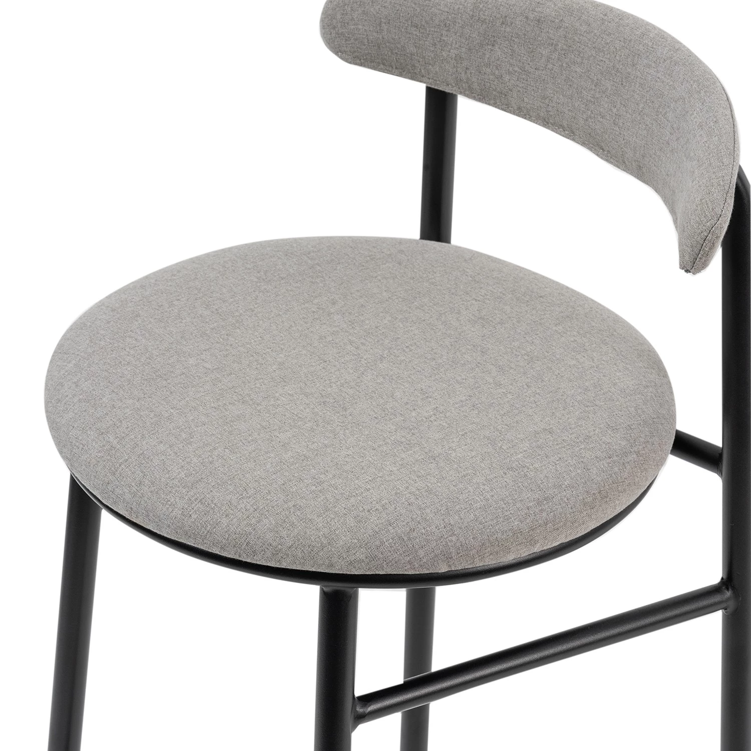 Studio Copenhagen Chaises de bar Embi (lot de 2) - Tissu / Métal - Gris / Noir 6 Studio Copenhagen Chaises de bar Embi (lot de 2) - Tissu / Métal - Gris / Noir – Image 6