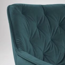 Jack & Alice Chaises à accoudoirs Kiana (lot de 2) - Velours / Acier - Bleu pétrole / Noir -ÉcoMaison Soldes 1000274208 210618 10464100043 DETAILS P000000001000274208