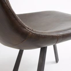 Fredriks Chaises Tryon (lot de 4) - Imitation cuir / Acier - Marron foncé vintage / Marron foncé -ÉcoMaison Soldes 1000274215 210618 10464200102 DETAILS P000000001000274215