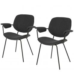 Mørteens Chaises à accoudoirs Nella (lot de 2) - Gris foncé