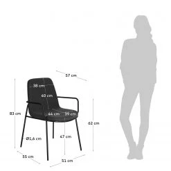 Fredriks Chaises à accoudoirs Gina (lot de 2) - Gris foncé 23 Fredriks Chaises à accoudoirs Gina (lot de 2) - Gris foncé -ÉcoMaison Soldes 1000274231 210618 10464400236 SKETCH DETAILS P000000001000274231 sketch