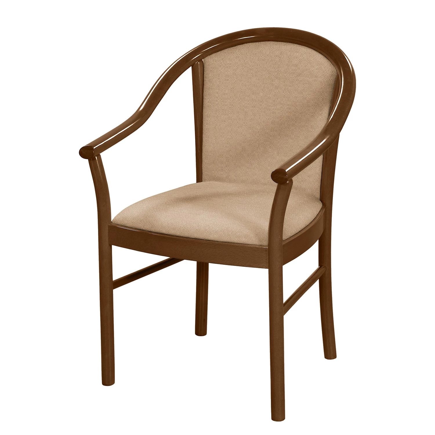 Velvet Studio Chaise à accoudoirs Rosita - Tissu / Hêtre massif - Camel / Noyer 1 Velvet Studio Chaise à accoudoirs Rosita - Tissu / Hêtre massif - Camel / Noyer