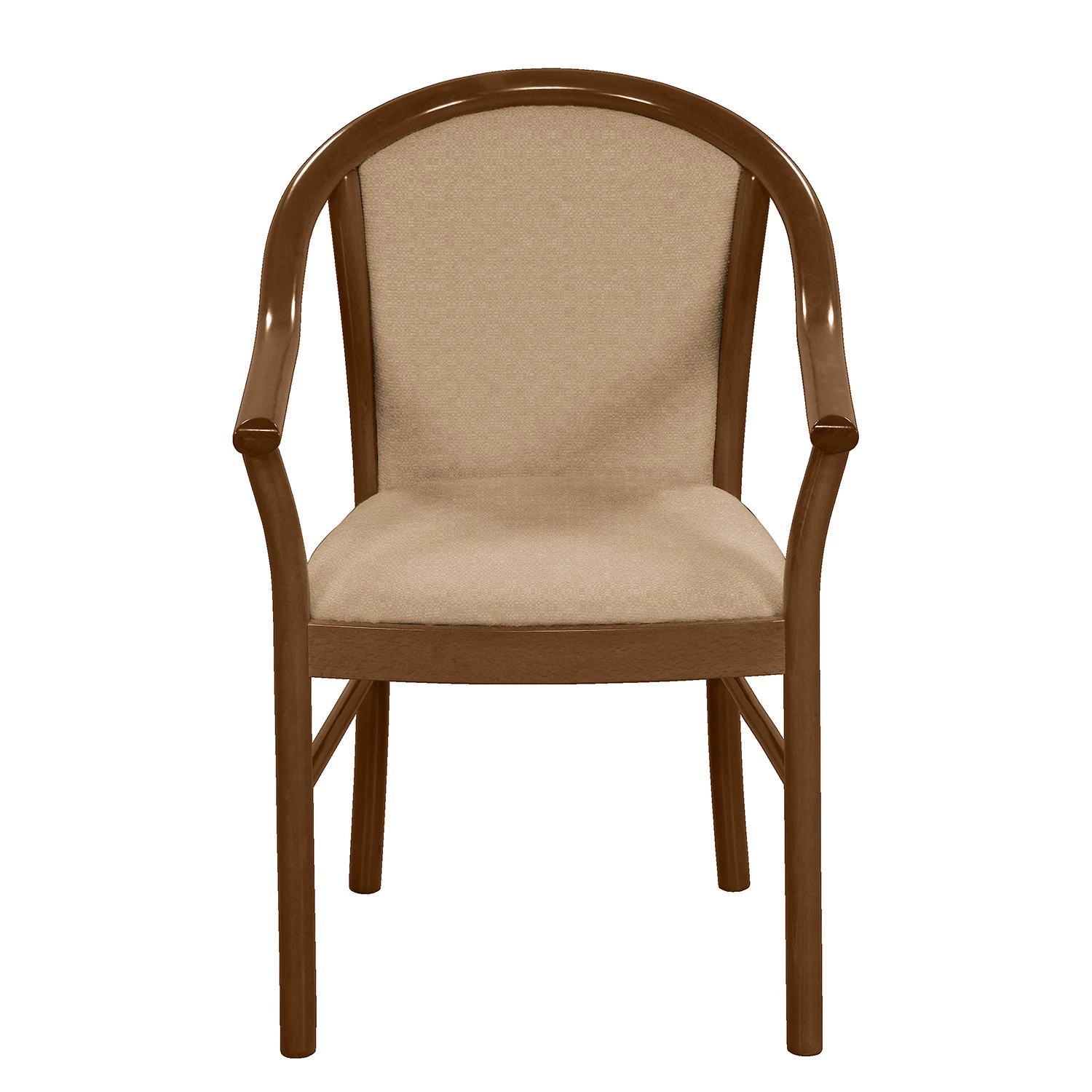 Velvet Studio Chaise à accoudoirs Rosita - Tissu / Hêtre massif - Camel / Noyer 3 Velvet Studio Chaise à accoudoirs Rosita - Tissu / Hêtre massif - Camel / Noyer – Image 3