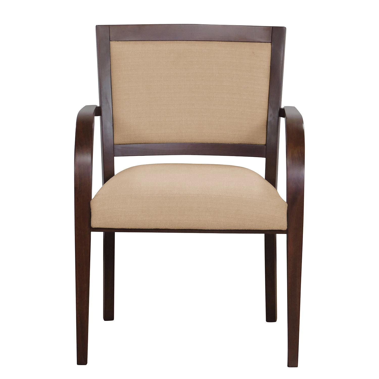 Norrwood Chaise à accoudoirs Prado - Tissu / Hêtre massif - Camel / Noyer 2 Norrwood Chaise à accoudoirs Prado - Tissu / Hêtre massif - Camel / Noyer – Image 2