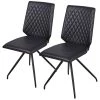 Loftscape Chaises Diva (Lot de 2) - Imitation cuir / Acier - Noir