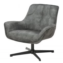 Ars manufacti Fauteuil relax Beloha - Velours / Métal - Gris vintage / Noir
