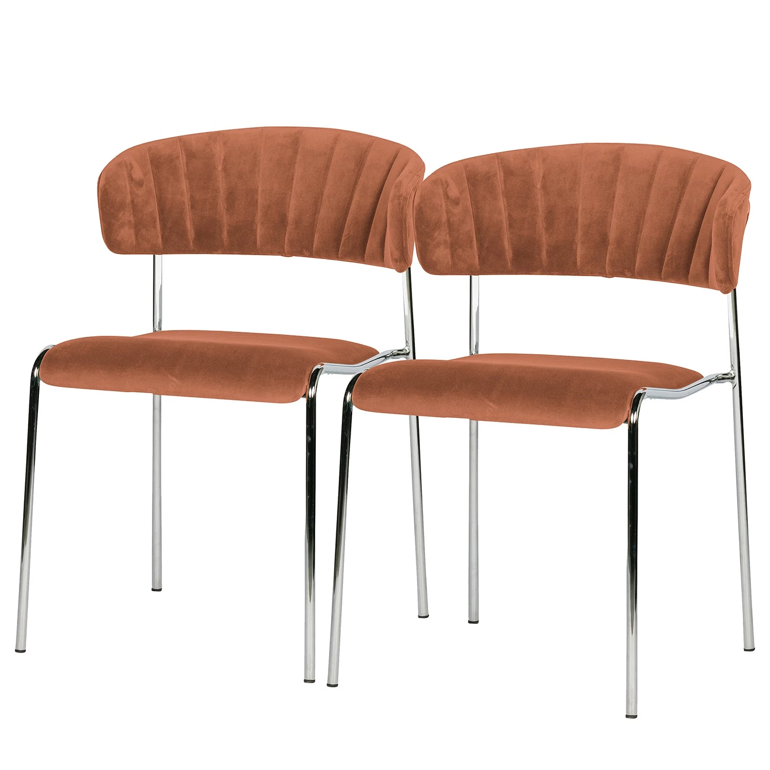 Red Living Chaises Biby (lot de 2) - Saumon 1 Red Living Chaises Biby (lot de 2) - Saumon