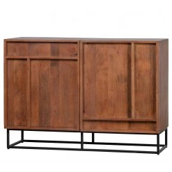 Red Living Buffet Borro II - Manguier massif / Métal - Manguier / Noir