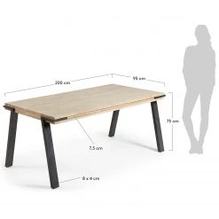 Mørteens Table Aston - Acacia massif / Acier - Acacia / Noir -ÉcoMaison Soldes 1000276557 210629 15001600149 SKETCH DETAILS P000000001000276557 sketch