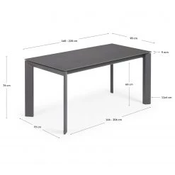 Norrwood Table Retie III - (Extensible) - Marron vieilli - Largeur : 160 cm - Anthracite -ÉcoMaison Soldes 1000276597 210629 15002000382 SKETCH DETAILS P000000001000276597 sketch