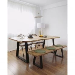 Mørteens Table Ayon - Acacia massif / Acier - Acacia / Noir -ÉcoMaison Soldes 1000276606 210629 15002200432 MOOD DETAILS P000000001000276606 mood