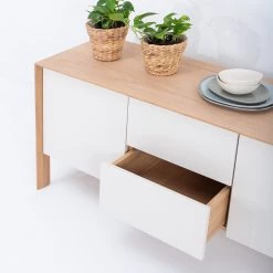 Studio Copenhagen Enfilade Maayka I - Partiellement en chêne massif - Blanc / Chêne clair -ÉcoMaison Soldes 1000277378 211012 153648000088 DETAILS P000000001000277378