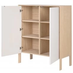 Studio Copenhagen Buffet Maayka - Partiellement en chêne massif - Blanc / Chêne clair -ÉcoMaison Soldes 1000277379 220729 035 DETAILS P000000001000277379