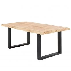Red Living Table Alessia - Largeur : 160 cm - Noir - Forme en U - Bord d'arbre